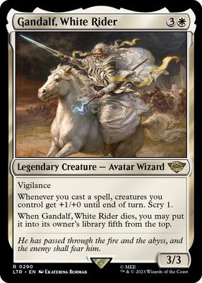Gandalf, White Rider card from Universes Beyond: The Lord of the Rings: Tales of Middle-earth