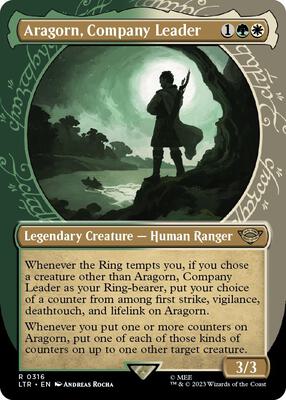 Aragorn, Company Leader (Showcase) card from Universes Beyond: The Lord of the Rings: Tales of Middle-earth