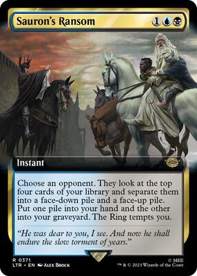 Sauron's Ransom (Extended Art) card from Universes Beyond: The Lord of the Rings: Tales of Middle-earth