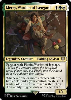 Merry, Warden of Isengard card from Commander: The Lord of the Rings: Tales of Middle-earth