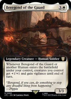 Beregond of the Guard (Extended Art) card from Commander: The Lord of the Rings: Tales of Middle-earth