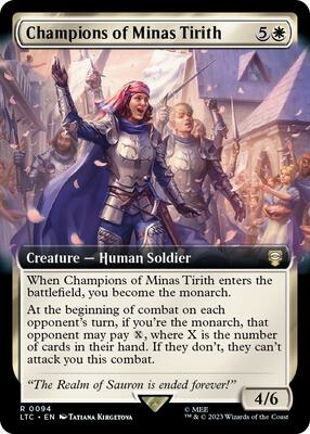 Champions of Minas Tirith (Extended Art) card from Commander: The Lord of the Rings: Tales of Middle-earth