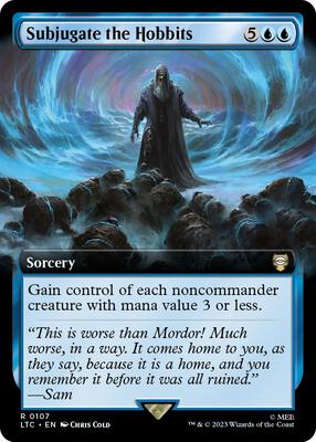 Subjugate the Hobbits (Extended Art) card from Commander: The Lord of the Rings: Tales of Middle-earth