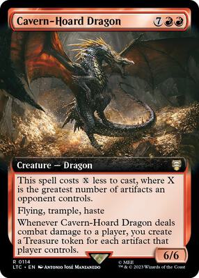 Cavern-Hoard Dragon (Extended Art) card from Commander: The Lord of the Rings: Tales of Middle-earth