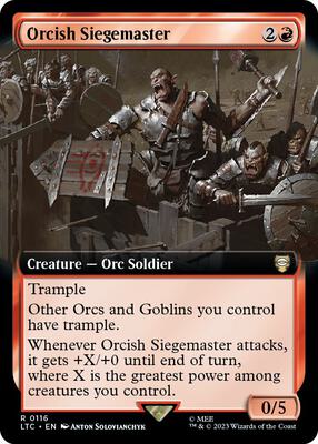 Orcish Siegemaster (Extended Art) card from Commander: The Lord of the Rings: Tales of Middle-earth