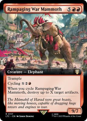 Rampaging War Mammoth (Extended Art) card from Commander: The Lord of the Rings: Tales of Middle-earth