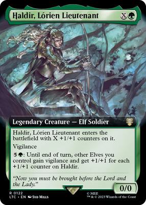 Haldir, Lorien Lieutenant (Extended Art) card from Commander: The Lord of the Rings: Tales of Middle-earth