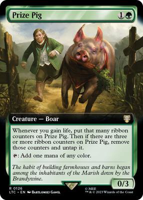 Prize Pig (Extended Art) card from Commander: The Lord of the Rings: Tales of Middle-earth