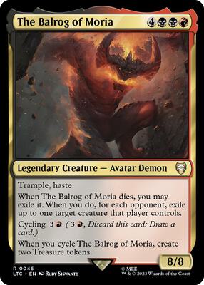 The Balrog of Moria card from Commander: The Lord of the Rings: Tales of Middle-earth