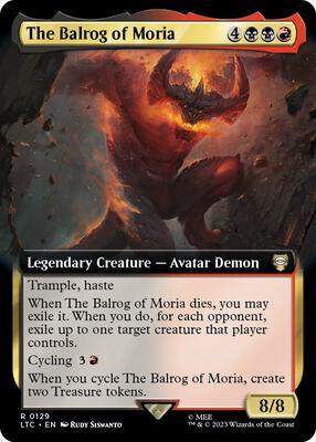 The Balrog of Moria (Extended Art) card from Commander: The Lord of the Rings: Tales of Middle-earth