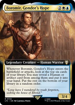 Boromir, Gondor's Hope (Extended Art) card from Commander: The Lord of the Rings: Tales of Middle-earth