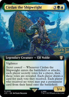 Cirdan the Shipwright (Extended Art) card from Commander: The Lord of the Rings: Tales of Middle-earth