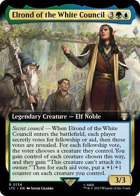 Elrond of the White Council (Extended Art) card from Commander: The Lord of the Rings: Tales of Middle-earth