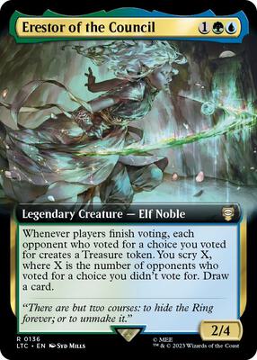 Erestor of the Council (Extended Art) card from Commander: The Lord of the Rings: Tales of Middle-earth