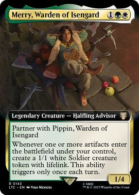 Merry, Warden of Isengard (Extended Art) card from Commander: The Lord of the Rings: Tales of Middle-earth