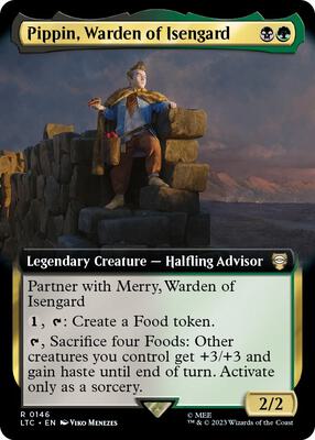 Pippin, Warden of Isengard (Extended Art) card from Commander: The Lord of the Rings: Tales of Middle-earth