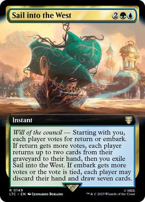 Sail into the West (Extended Art) card from Commander: The Lord of the Rings: Tales of Middle-earth