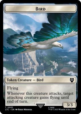 Bird (0001) // Food (0010) Double-Sided Token card from Commander: The Lord of the Rings: Tales of Middle-earth