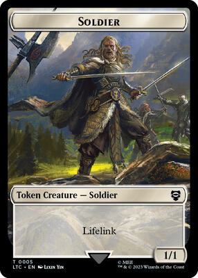 Soldier // Food (0010) Double-Sided Token card from Commander: The Lord of the Rings: Tales of Middle-earth