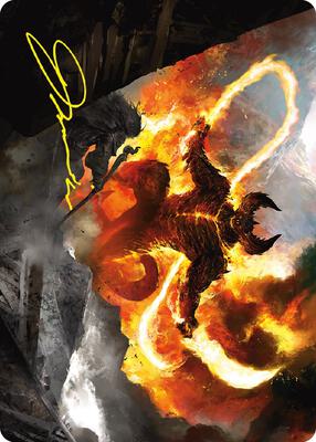 The Balrog, Flame of Udun Art Card (Gold-Stamped Signature) card from Art Series: Universes Beyond: The Lord of the Rings: Tales of Middle-earth