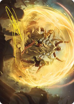 Heroic Intervention Art Card (Gold-Stamped Signature) card from Art Series: Universes Beyond: The Lord of the Rings: Tales of Middle-earth
