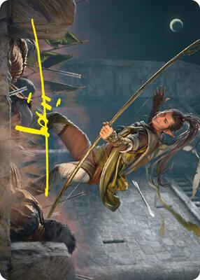 Legolas, Counter of Kills Art Card (Gold-Stamped Signature) card from Art Series: Universes Beyond: The Lord of the Rings: Tales of Middle-earth