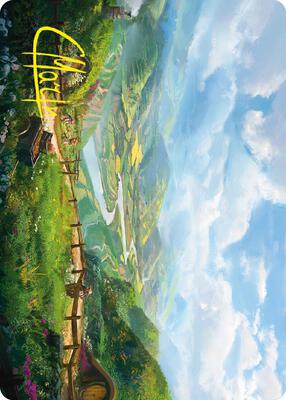 Plains Art Card (Gold-Stamped Signature) card from Art Series: Universes Beyond: The Lord of the Rings: Tales of Middle-earth