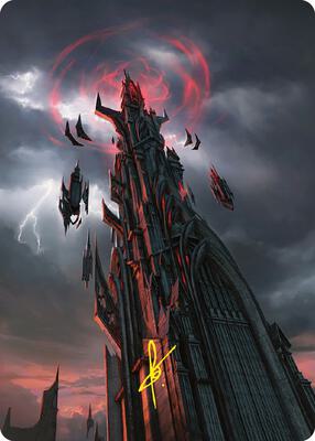 Barad-dur Art Card (Gold-Stamped Signature) card from Art Series: Universes Beyond: The Lord of the Rings: Tales of Middle-earth