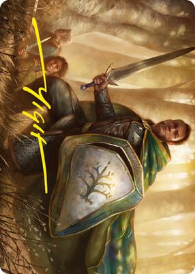 Boromir, Warden of the Tower Art Card (Gold-Stamped Signature) card from Art Series: Universes Beyond: The Lord of the Rings: Tales of Middle-earth