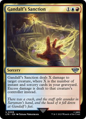 Gandalf's Sanction card from Universes Beyond: The Lord of the Rings: Tales of Middle-earth