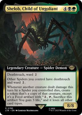 Shelob, Child of Ungoliant (Extended Art) (Surge Foil) card from Universes Beyond: The Lord of the Rings: Tales of Middle-earth
