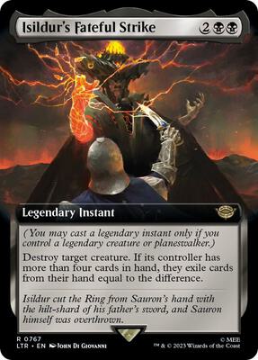 Isildur's Fateful Strike (Extended Art) (Surge Foil) card from Universes Beyond: The Lord of the Rings: Tales of Middle-earth