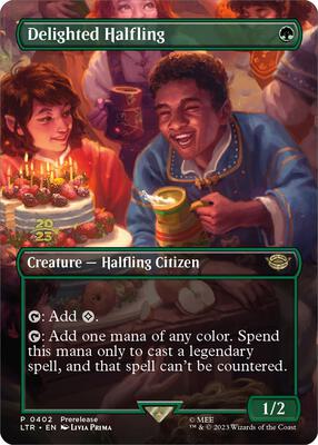 Delighted Halfling (0402) card from Prerelease Cards