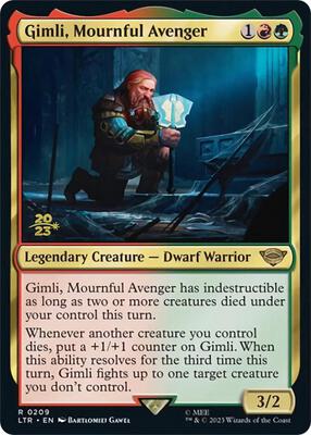 Gimli, Mournful Avenger card from Prerelease Cards