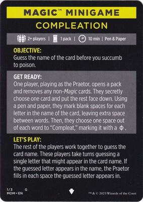Magic Minigame: Compleation card from March of the Machine