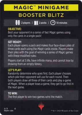 Magic Minigame: Booster Blitz card from March of the Machine