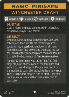 Magic Minigame: Winchester Draft card from Universes Beyond: The Lord of the Rings: Tales of Middle-earth