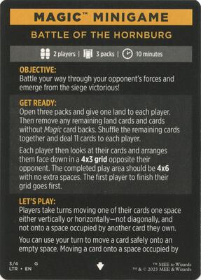 Magic Minigame: Battle of the Hornburg card from Universes Beyond: The Lord of the Rings: Tales of Middle-earth