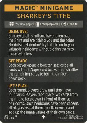 Magic Minigame: Sharkey's Tithe card from Universes Beyond: The Lord of the Rings: Tales of Middle-earth