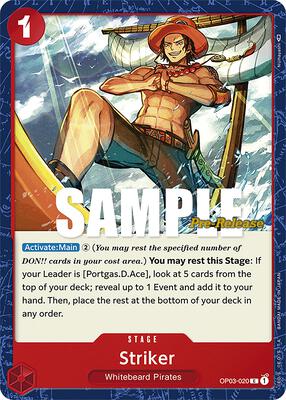 Striker card from Pillars of Strength Pre-Release Cards
