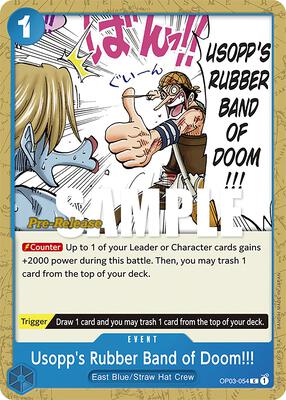 Usopp's Rubber Band of Doom!!! card from Pillars of Strength Pre-Release Cards