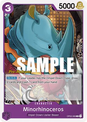 Minorhinoceros card from Pillars of Strength Pre-Release Cards