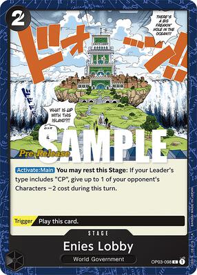 Enies Lobby card from Pillars of Strength Pre-Release Cards