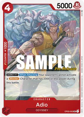 Adio card from Pillars of Strength Pre-Release Cards