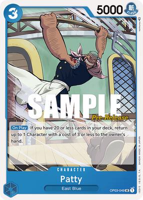Patty card from Pillars of Strength Pre-Release Cards