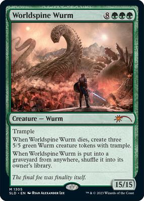 Worldspine Wurm card from Secret Lair Drop Series