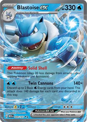 Blastoise ex - 009/165 card from SV: Scarlet & Violet 151