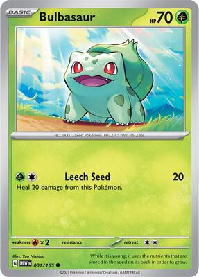 Bulbasaur - 001/165 card from SV: Scarlet & Violet 151