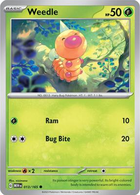 Weedle card from SV: Scarlet & Violet 151
