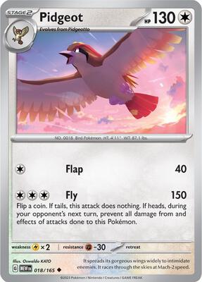 Pidgeot card from SV: Scarlet & Violet 151